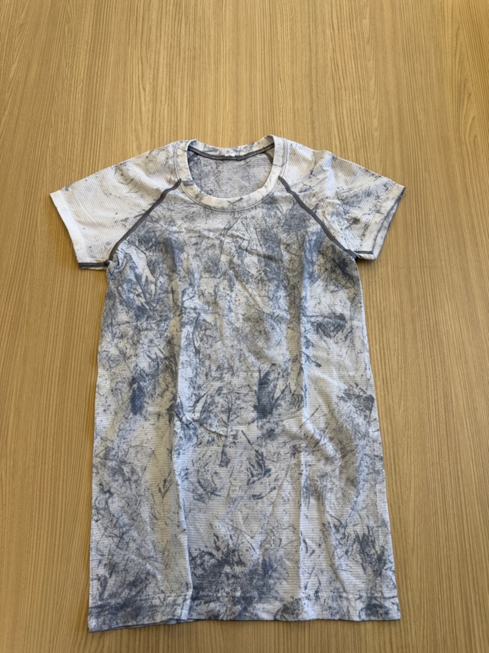 Gray & White Marble Tie-Dye workout t shirt